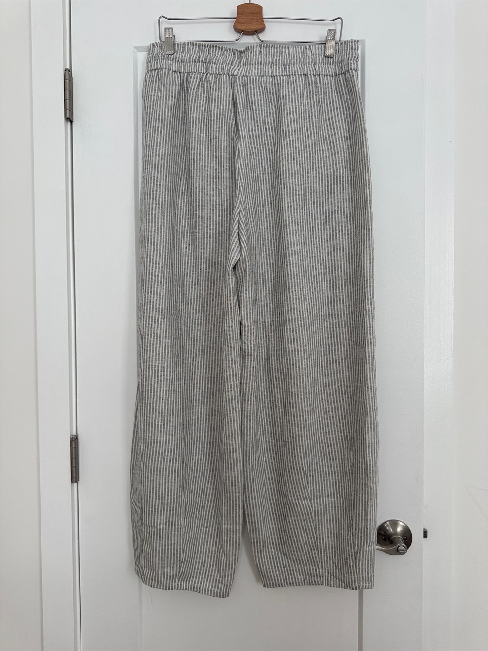 NWT! ✨ Striped Linen-Blend Barrel Leg Drawstring Pants - Picture 7 of 8